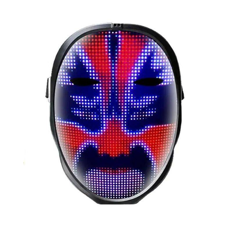 Bluetooth LED Halloween Mask – RGB Light Up Display with DIY Customization & Gesture Control Gadgets Health & Beauty