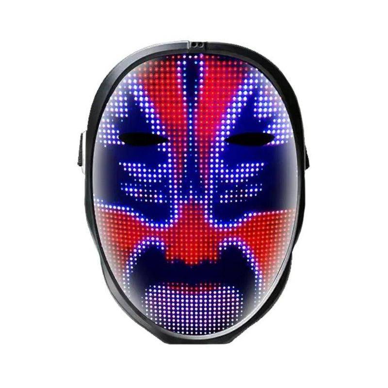 Bluetooth LED Halloween Mask – RGB Light Up Display with DIY Customization & Gesture Control Gadgets Health & Beauty