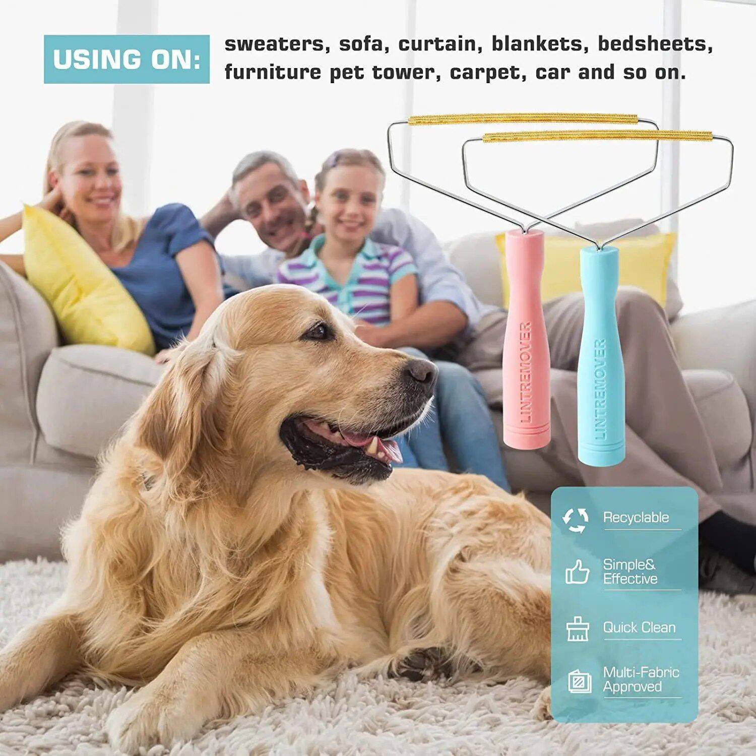 Efficient Lint and Pet Hair Remover, Multi-Surface Carpet and Fabric Cleaner Home & Garden