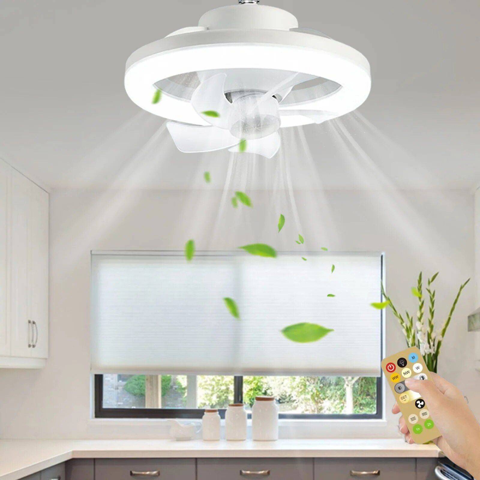 Elegant LED Ceiling Fan Light Gadgets Home & Garden