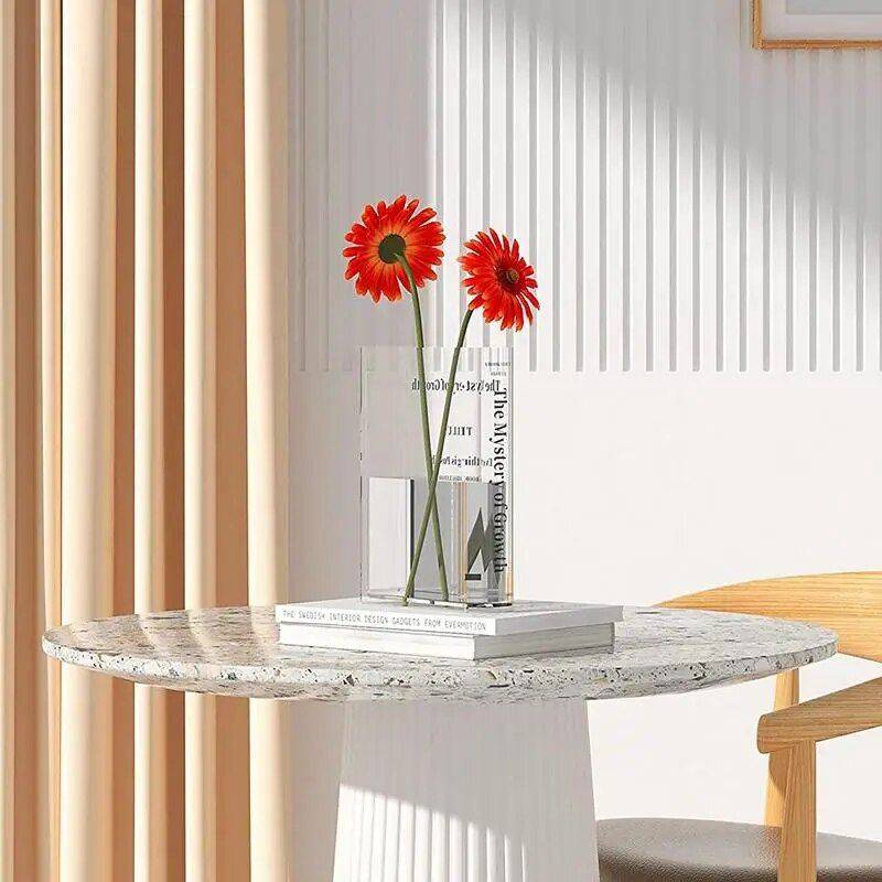 Modern Acrylic Book Flower Vase – Stylish Home Decor Home & Garden