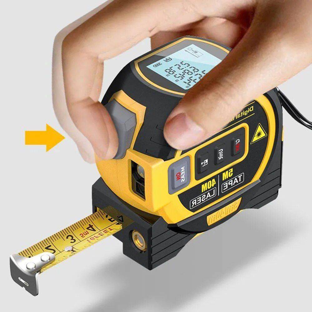 Multi-Function Laser Distance Meter with 5m Tape Measure and Cross-Marking Home & Garden