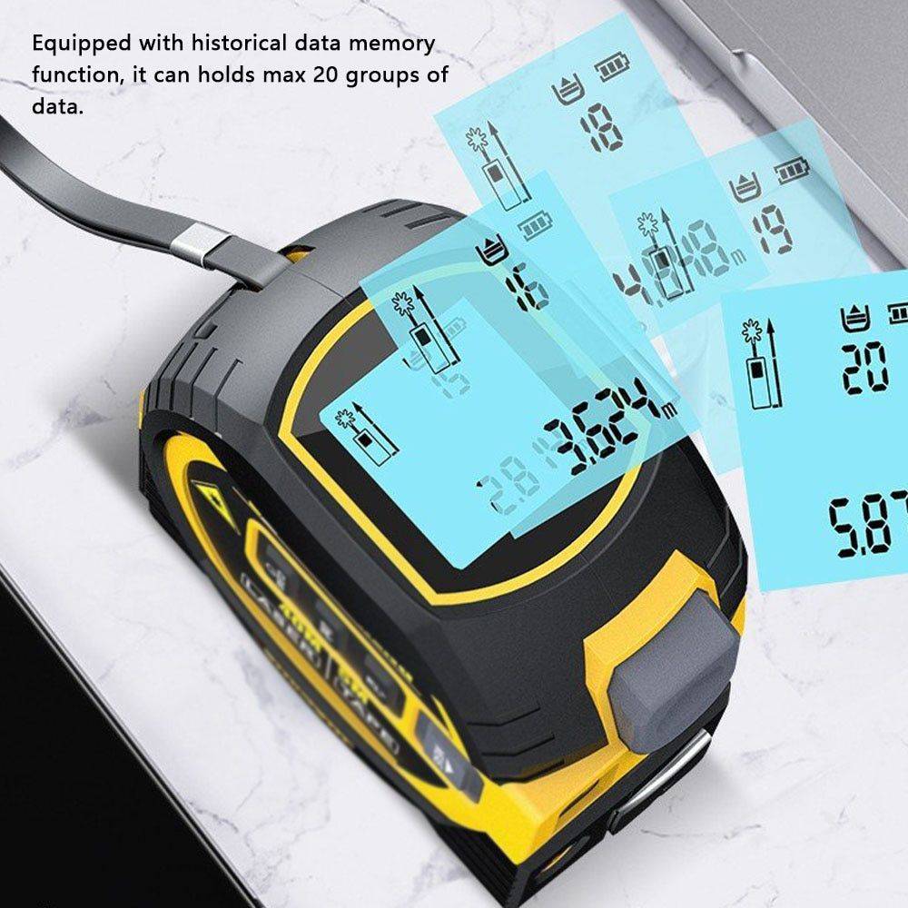 Multi-Function Laser Distance Meter with 5m Tape Measure and Cross-Marking Home & Garden