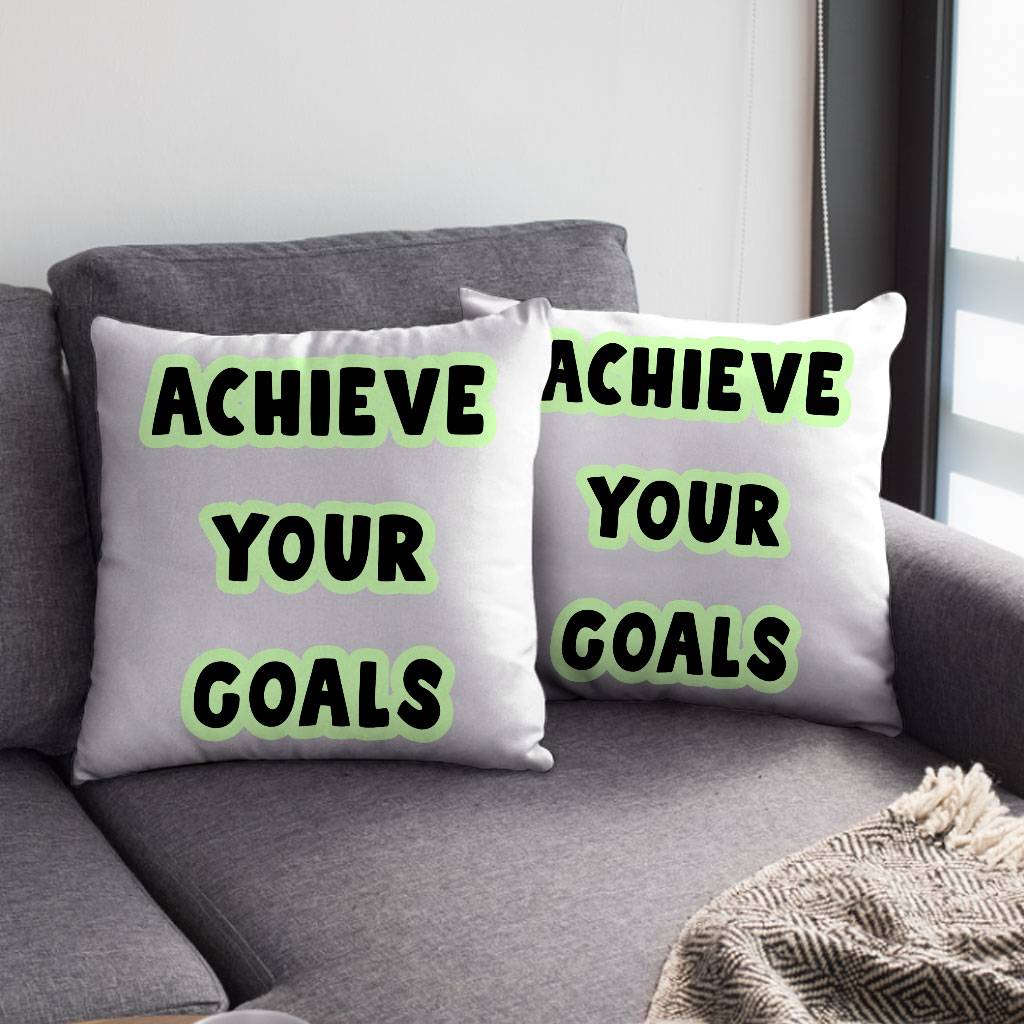 Achieve Your Goals Square Pillow Cases – Trendy Design Pillow Covers – Best Print Pillowcases Pillows & Pillow Cases