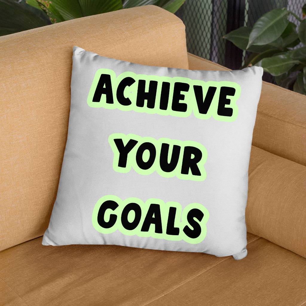 Achieve Your Goals Square Pillow Cases – Trendy Design Pillow Covers – Best Print Pillowcases Pillows & Pillow Cases