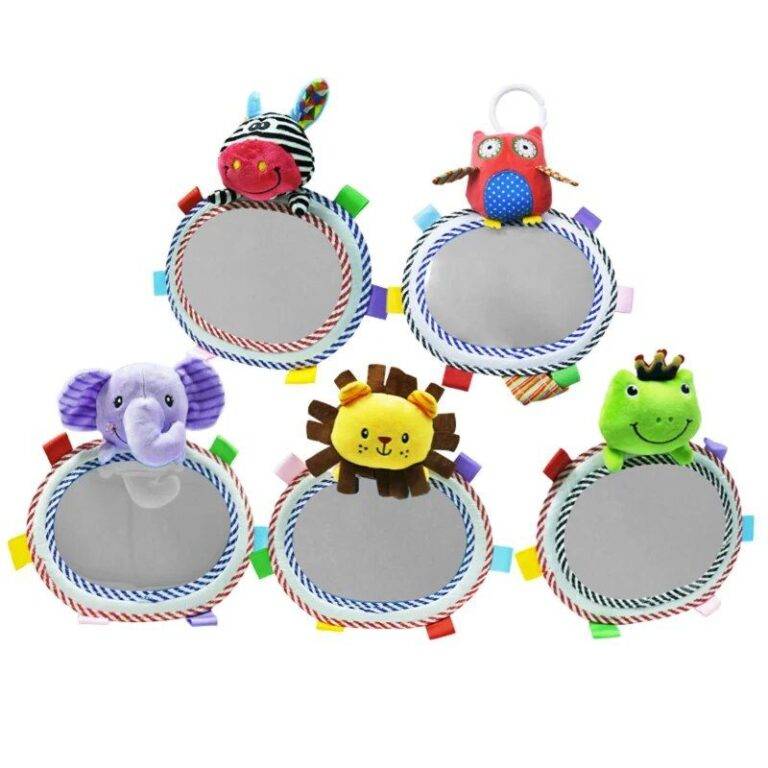 Baby Car Mirror with Plush Animal Toys Car Seats & Accessories