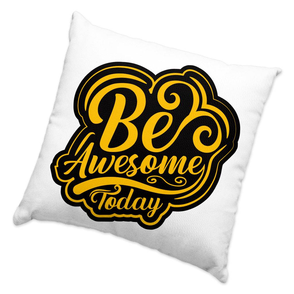 Be Awesome Today Square Pillow Cases – Motivational Pillow Covers – Cute Pillowcases Pillows & Pillow Cases