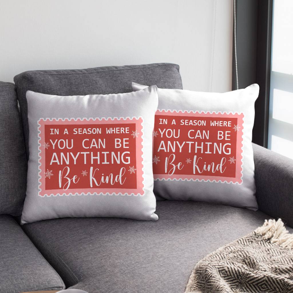 Be Kind Square Pillow Cases – Christmas Quotes Pillow Covers – X-mas Pillowcases Pillows & Pillow Cases