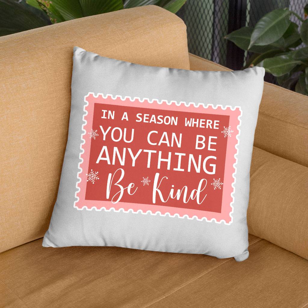 Be Kind Square Pillow Cases – Christmas Quotes Pillow Covers – X-mas Pillowcases Pillows & Pillow Cases