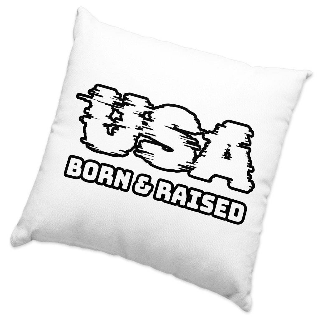 Born in the USA Square Pillow Cases – Patriotic Design Pillow Covers – Cool Design Pillowcases Pillows & Pillow Cases