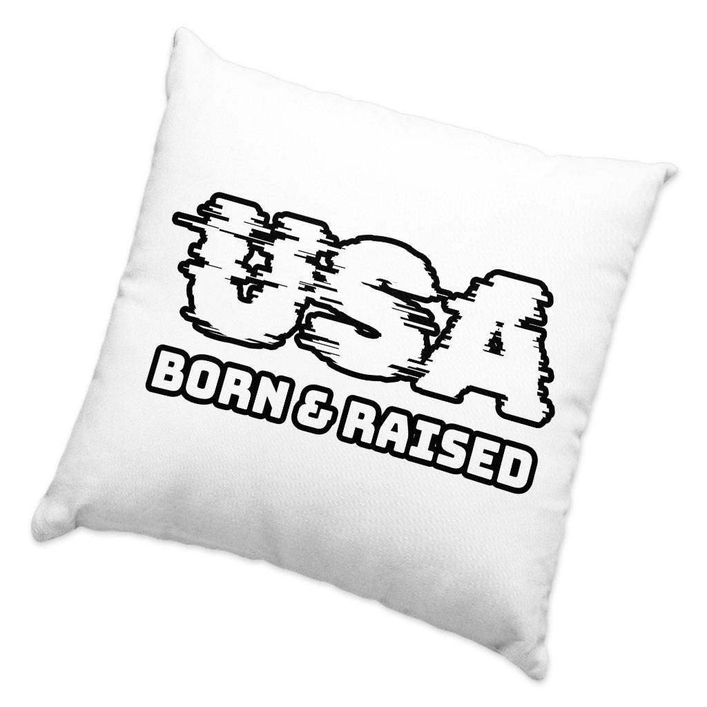 Born in the USA Square Pillow Cases – Patriotic Design Pillow Covers – Cool Design Pillowcases Pillows & Pillow Cases