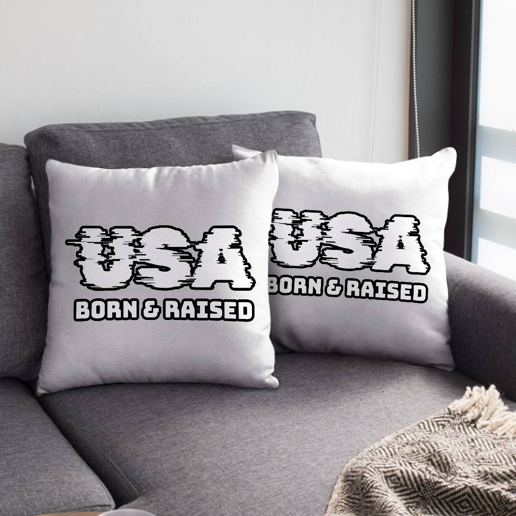 Born in the USA Square Pillow Cases – Patriotic Design Pillow Covers – Cool Design Pillowcases Pillows & Pillow Cases