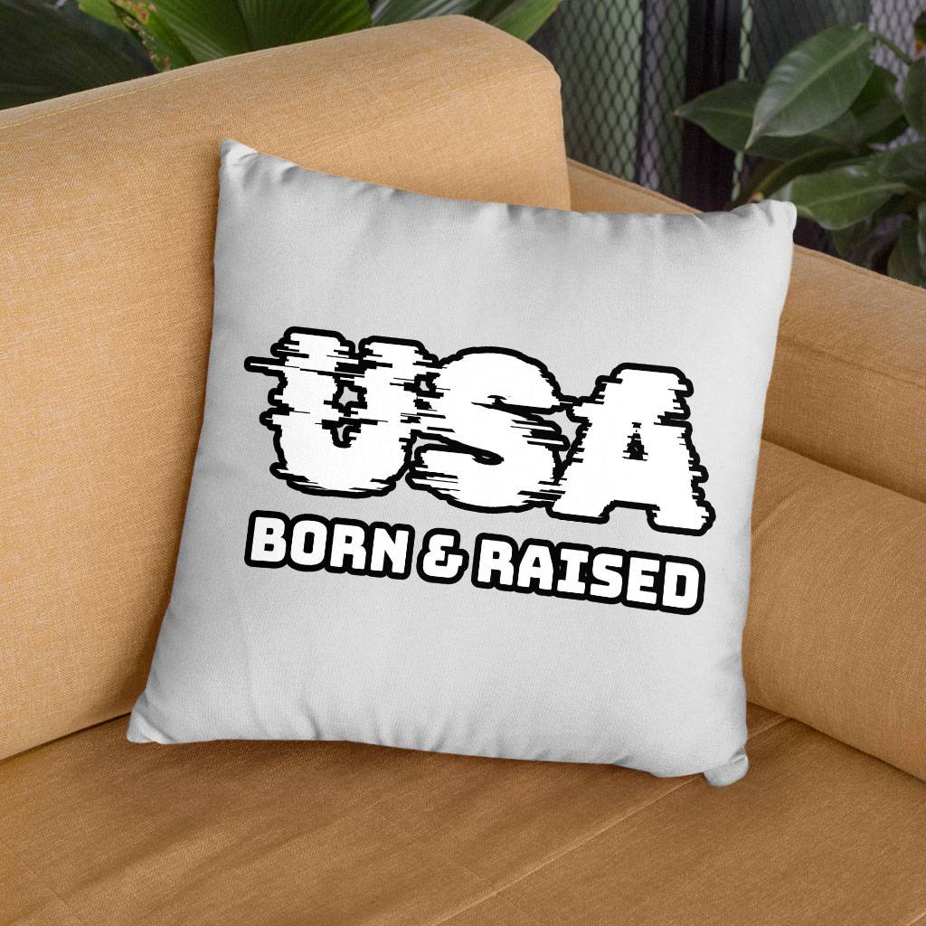 Born in the USA Square Pillow Cases – Patriotic Design Pillow Covers – Cool Design Pillowcases Pillows & Pillow Cases