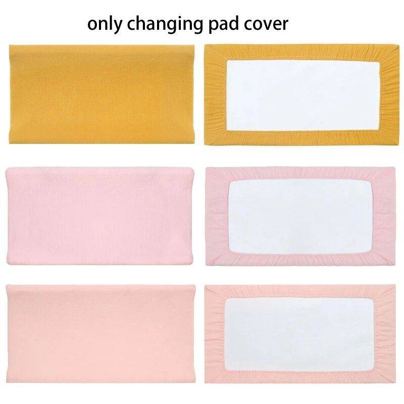 Breathable Muslin Cotton Baby Diaper Changing Pad Cover – Universal Fit Diapering