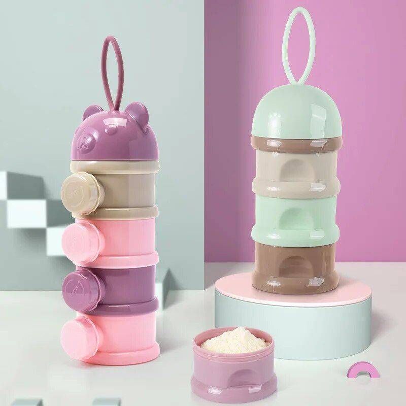 Cartoon Fruit-Style Portable Baby Food Storage: Multi-Opening Cereal & Milk Powder Container Feeding Utensils