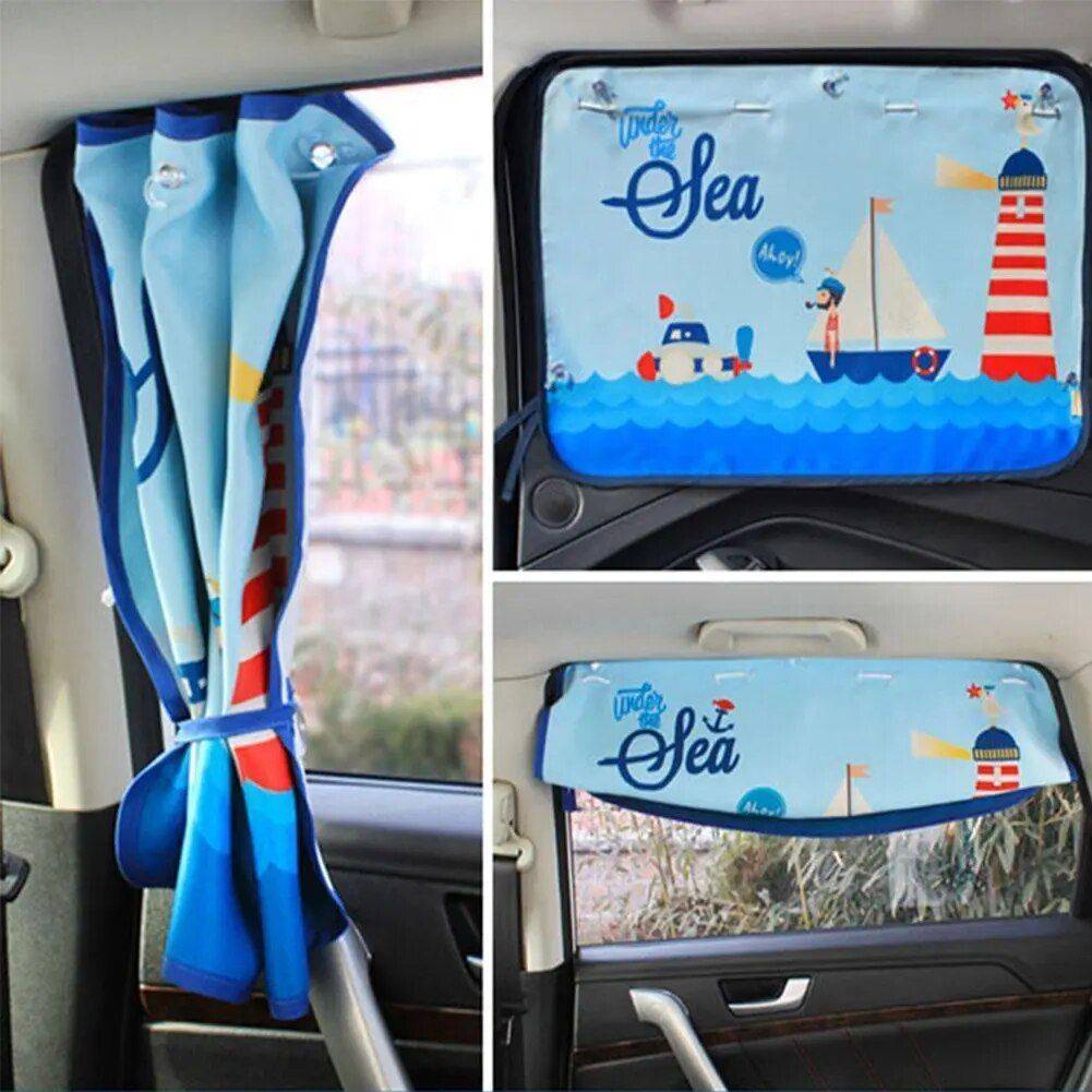 Cartoon Rear Window Car Sunshade: UV Protection & Fun Design for Kids Car Seats & Accessories