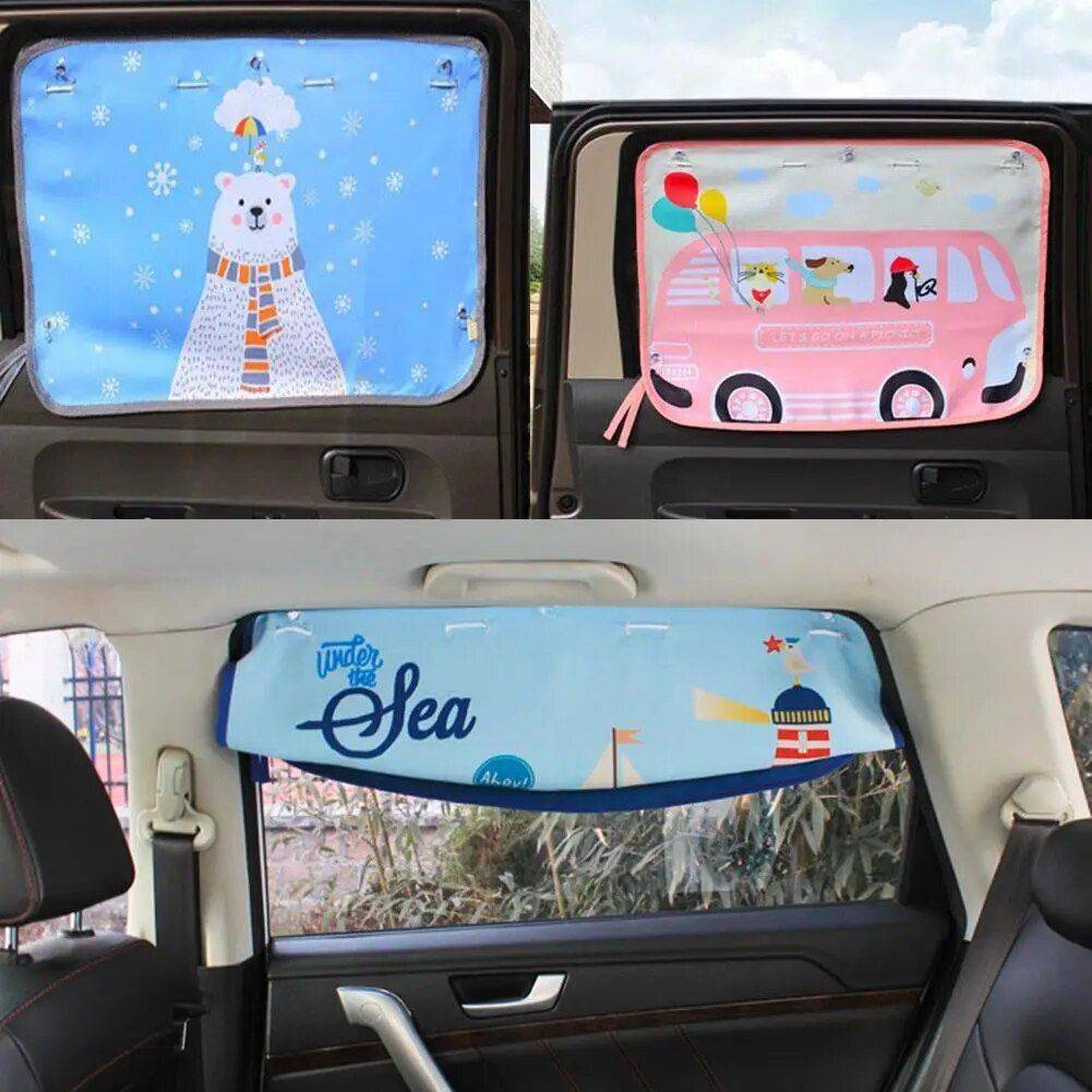 Cartoon Rear Window Car Sunshade: UV Protection & Fun Design for Kids Car Seats & Accessories