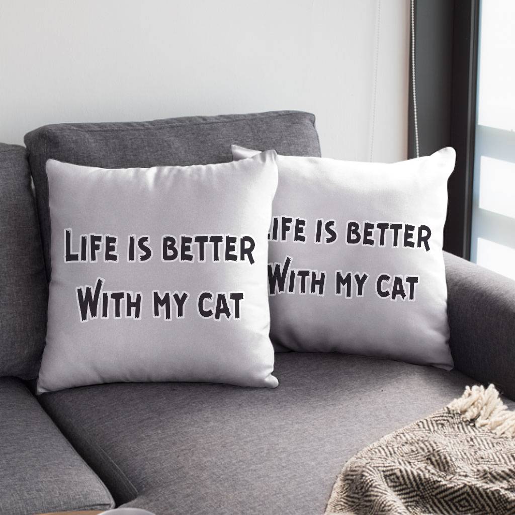 Cat Lover Square Pillow Cases – Cat Themed Pillow Covers – Cool Pillowcases Pillows & Pillow Cases