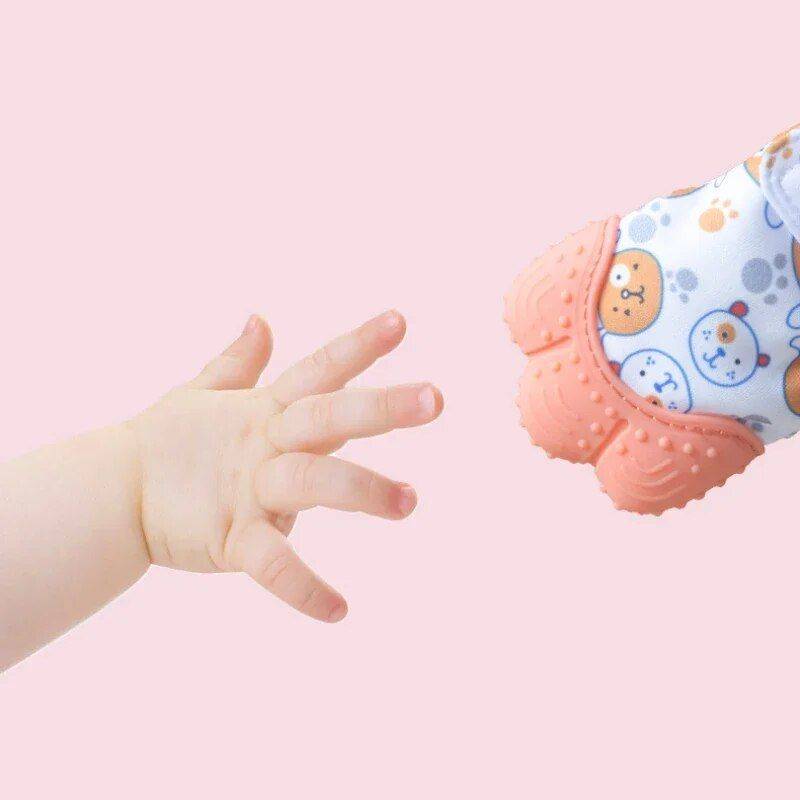 Charming Cartoon Teether Gloves for Babies – Colorful, Soft & Safe Teething Mittens Gloves & Mittens