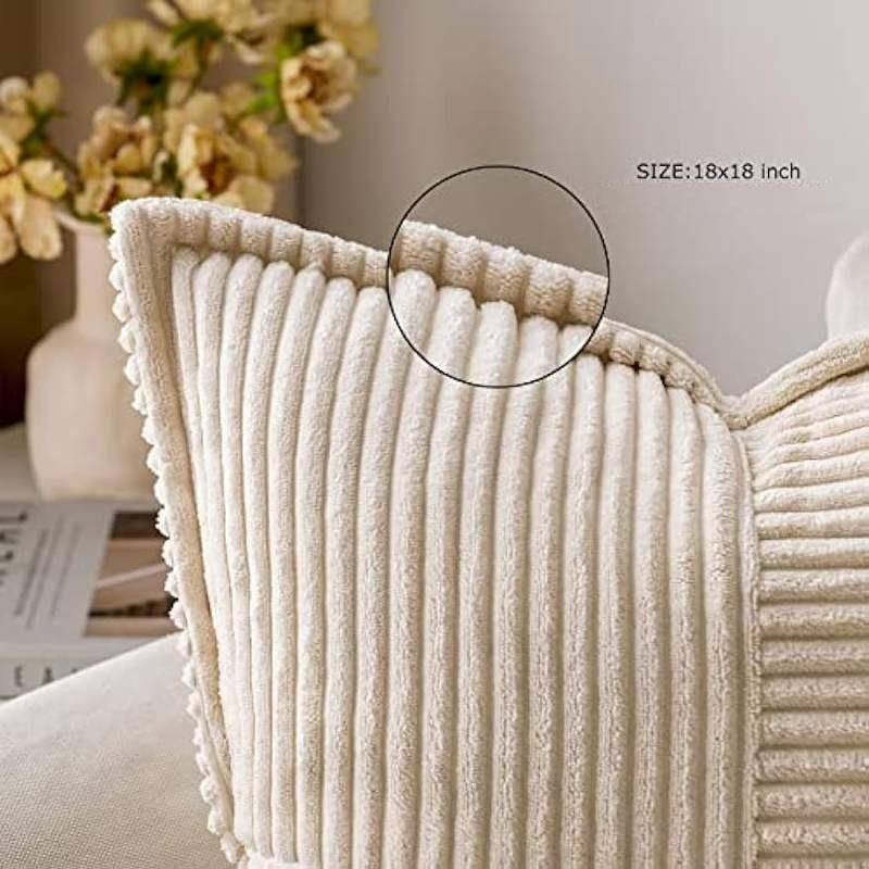 Chic Boho Striped Corduroy Pillow Covers Pillows & Pillow Cases