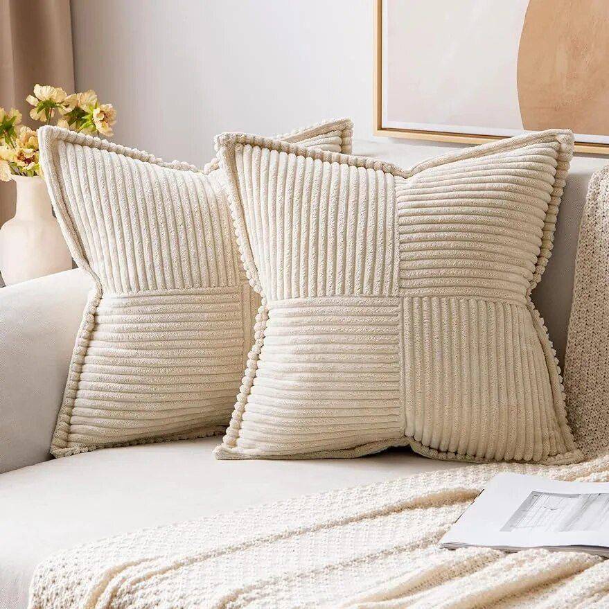 Chic Boho Striped Corduroy Pillow Covers Pillows & Pillow Cases