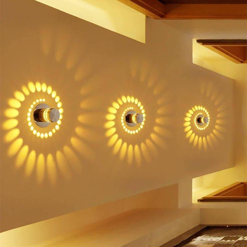 Colorful Spiral LED Wall Lamp Storage Holders & Racks Shelves