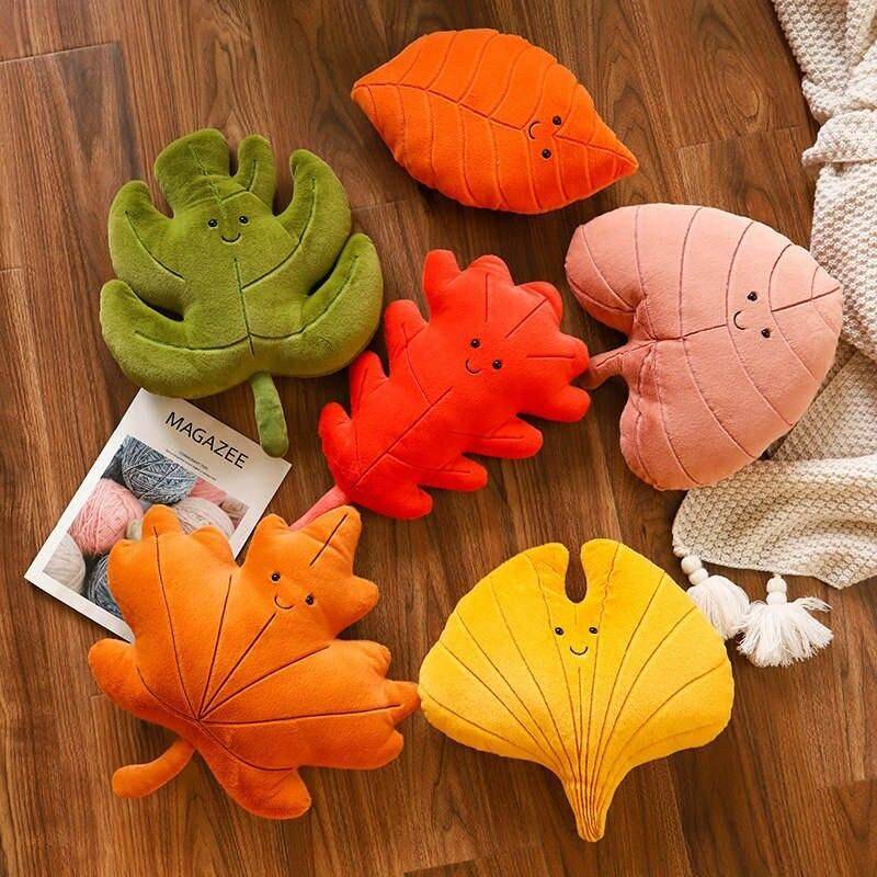 Cozy Leaf Plush Pillow Supportive Seat Cushion Pillows & Pillow Cases