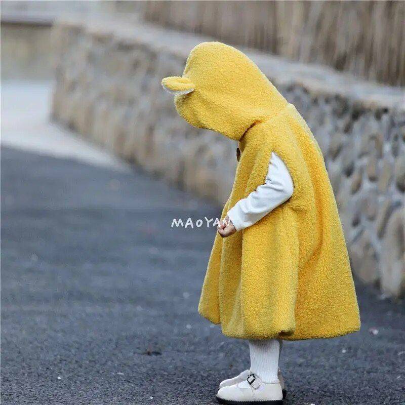 Cozy Plush Toddler & Baby Winter Hooded Cloak Jacket – Warm Sleeveless Shawl for Kids 0-4Y Apparel