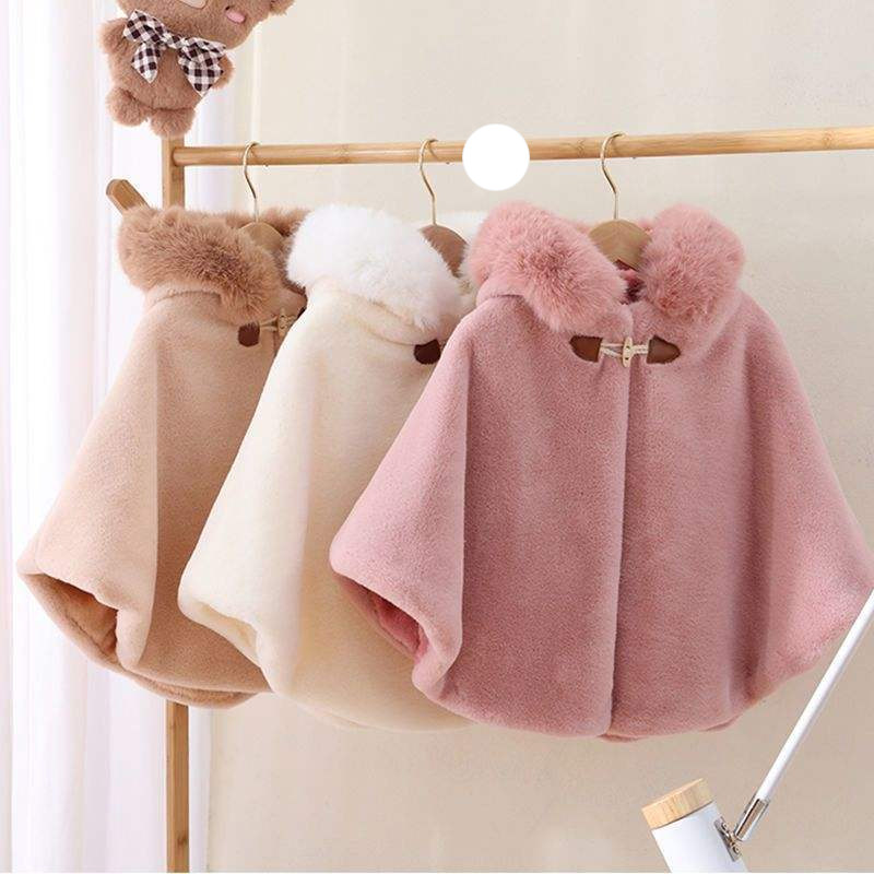 Cozy Winter Cloak for Girls: Thickened Hooded Shawl Coat, 1-6 Years Apparel