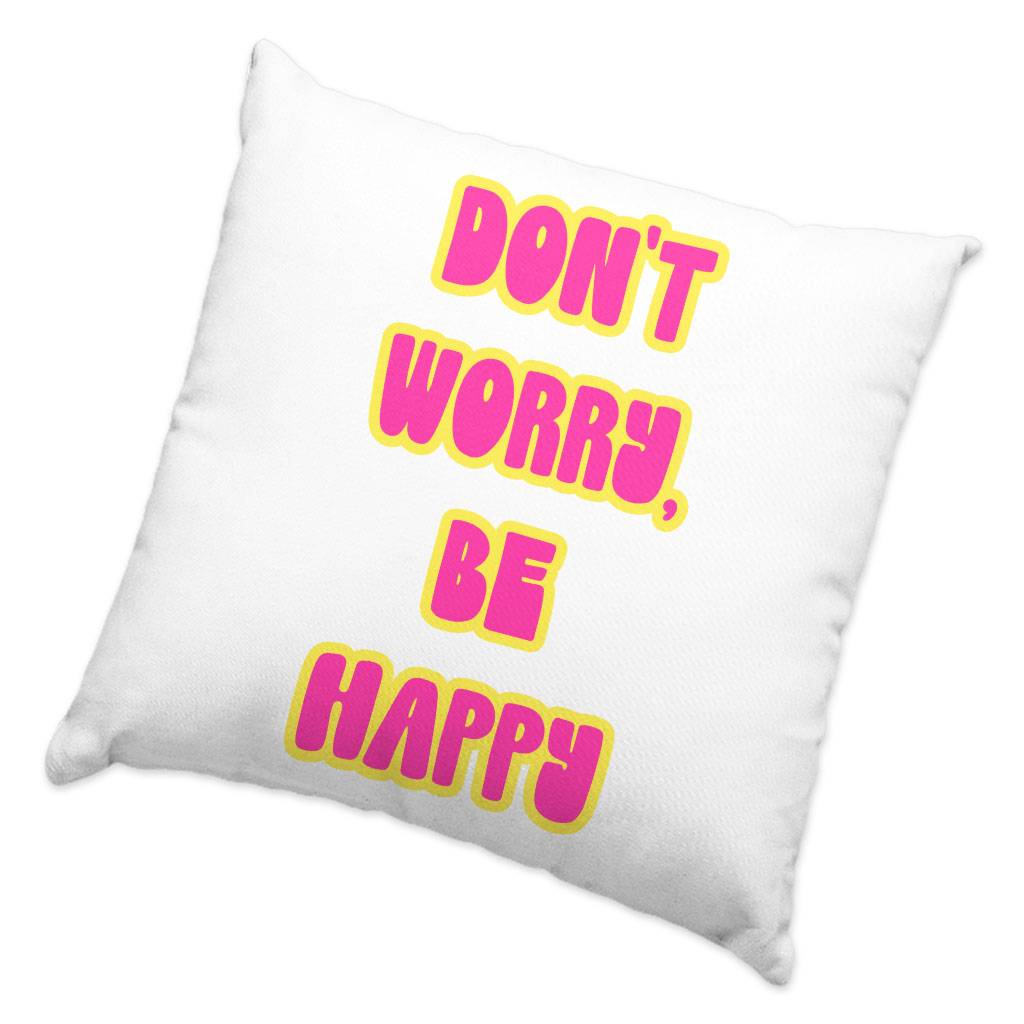 Don’t Worry Be Happy Square Pillow Cases – Cute Pillow Covers – Trendy Pillowcases Pillows & Pillow Cases