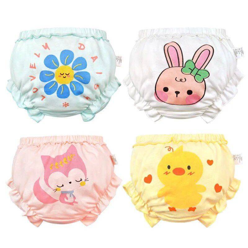 Eco-Friendly Cartoon Animal Cotton Cloth Diapers for Newborn Girls Diapering