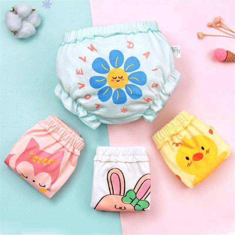 Eco-Friendly Cartoon Animal Cotton Cloth Diapers for Newborn Girls Diapering