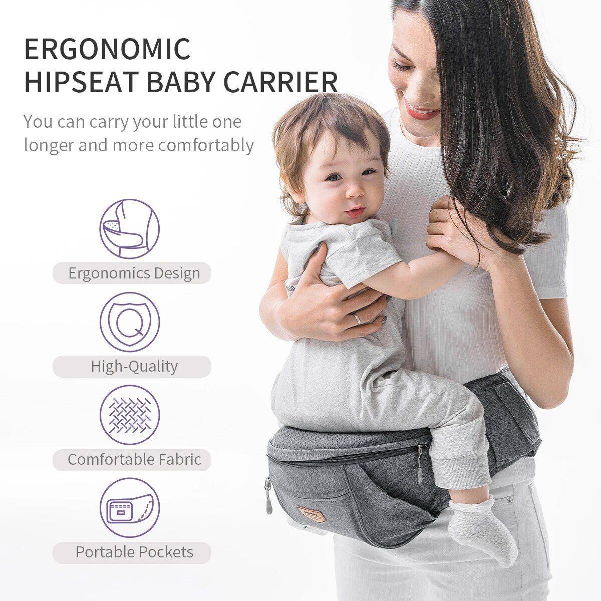 Ergonomic Infant Hip Seat & Toddler Carrier – Comfortable, Multi-Position with Storage Baby Slings & Carriers