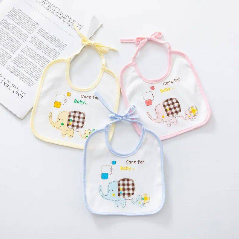 Fashionable Waterproof Cotton Baby Bibs for Toddlers & Newborns Feeding Utensils