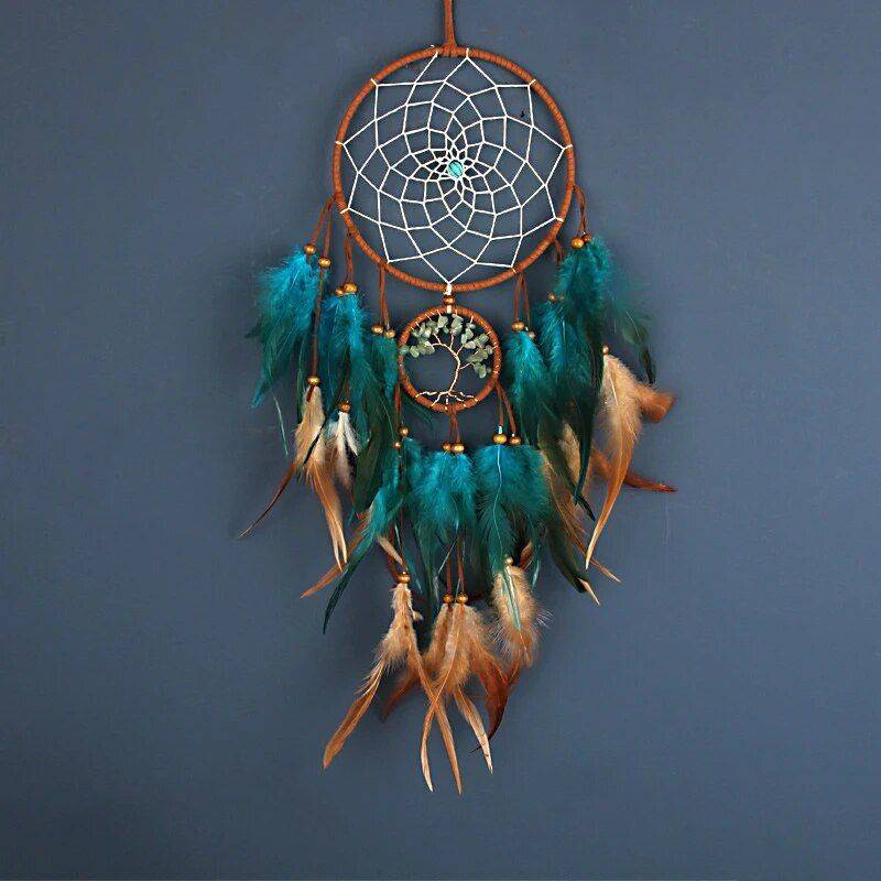 Handmade Luxury Dream Catcher – Aesthetic Wall Decor Art with Life Tree & Feathers Storage Holders & Racks Shelves