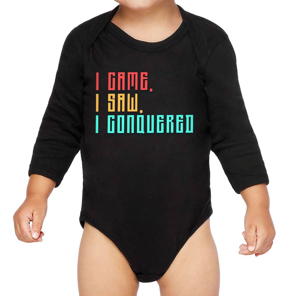 I Came I Saw I Conquered Baby Long Sleeve Onesie – Cool Baby Long Sleeve Bodysuit – Best Selling Baby One-Piece Apparel