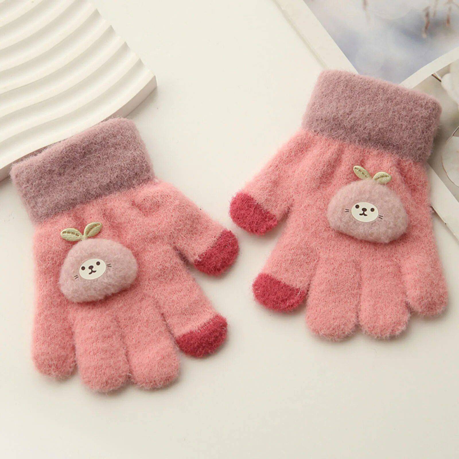 Kids’ Cozy Knit Winter Gloves – Warm, Stretchy, and Fashionable Gloves & Mittens