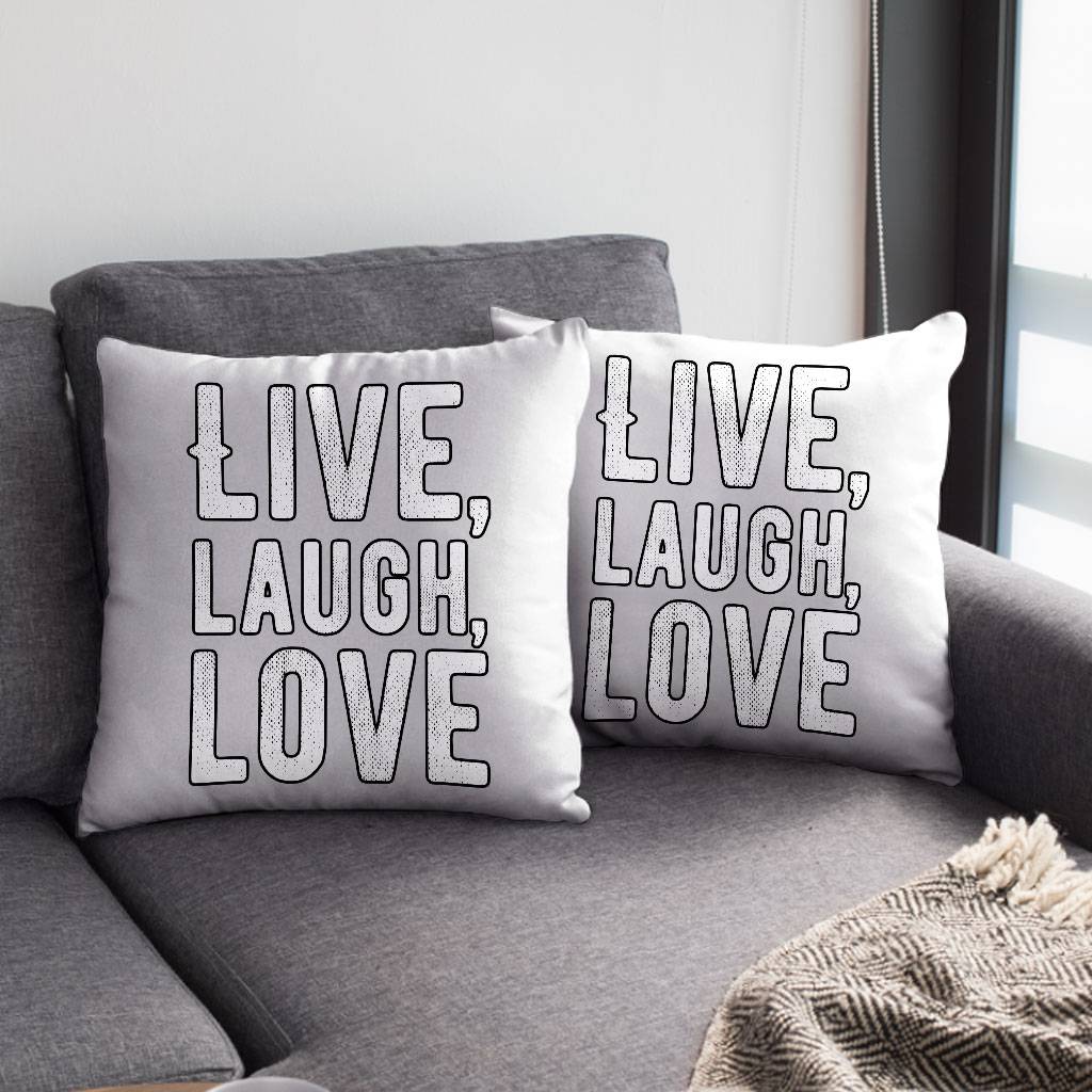 Live Laugh Love Square Pillow Cases – Trendy Pillow Covers – Cool Pillowcases Pillows & Pillow Cases