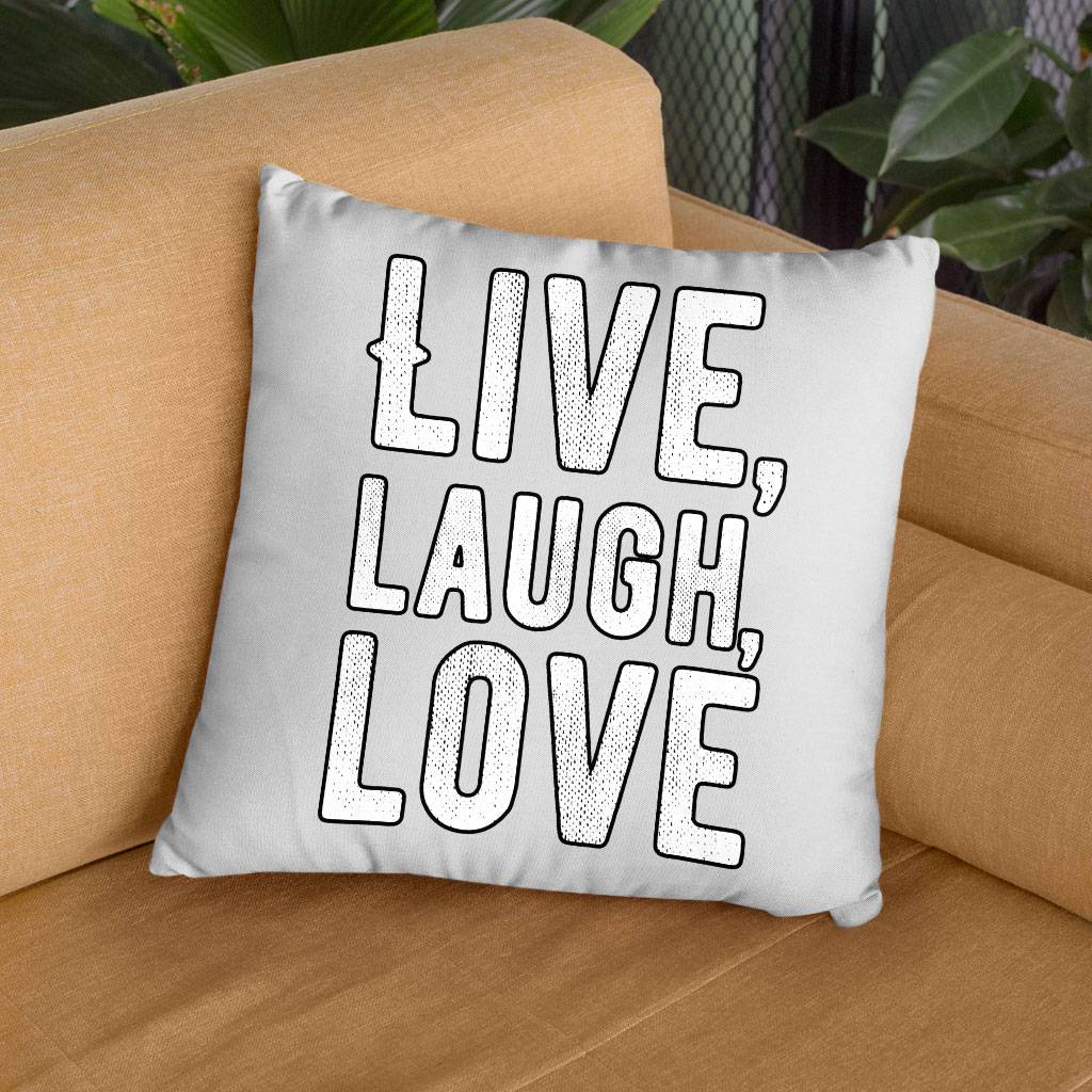 Live Laugh Love Square Pillow Cases – Trendy Pillow Covers – Cool Pillowcases Pillows & Pillow Cases