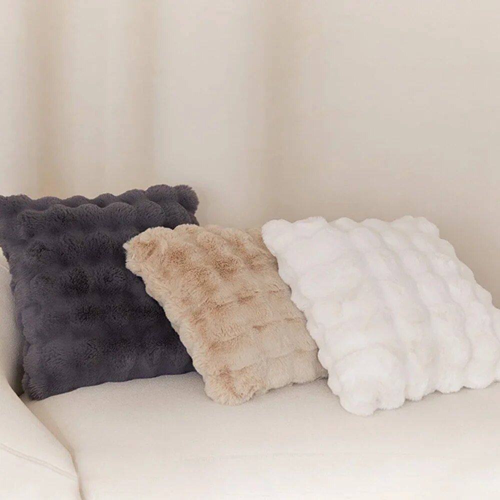 Luxurious Plush Square Cushion Cover 45x45cm Throw Pillows