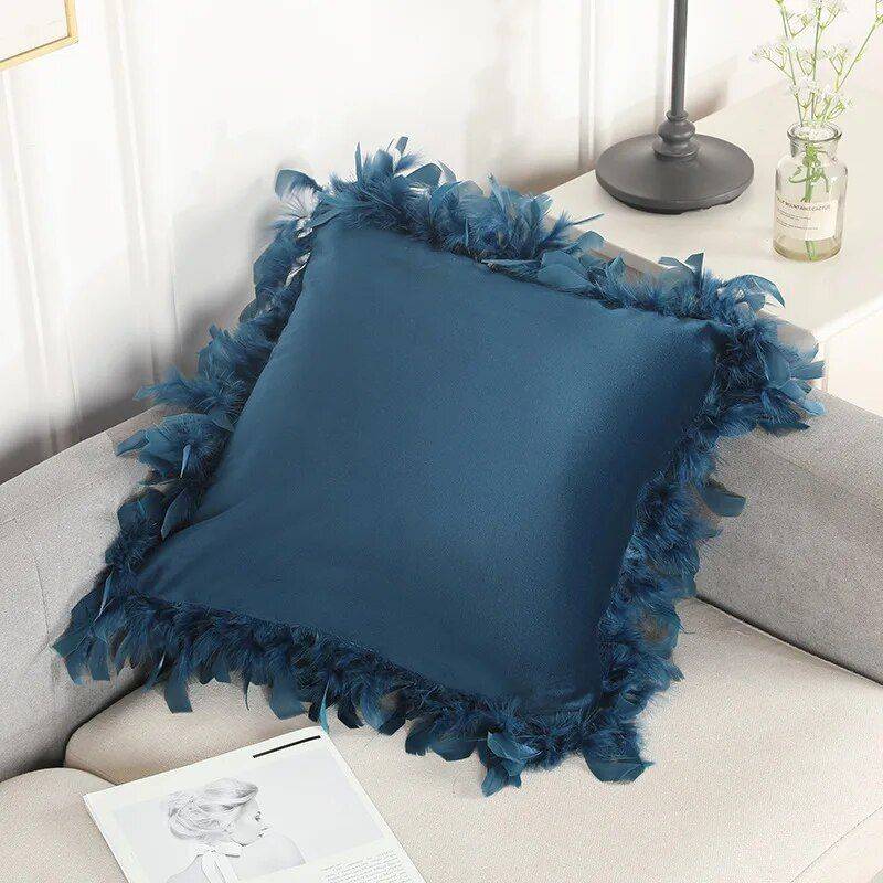 Luxurious Velvet Square Pillow Cover with Tassels Pillows & Pillow Cases