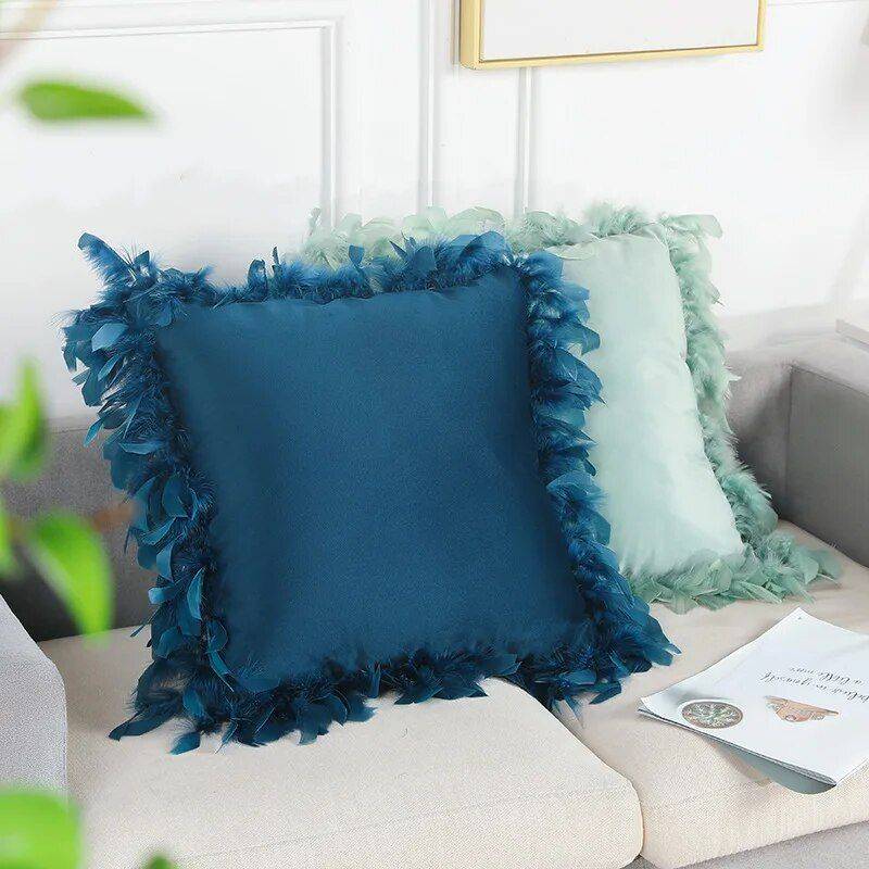 Luxurious Velvet Square Pillow Cover with Tassels Pillows & Pillow Cases