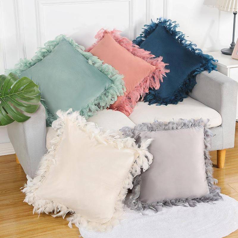 Luxurious Velvet Square Pillow Cover with Tassels Pillows & Pillow Cases