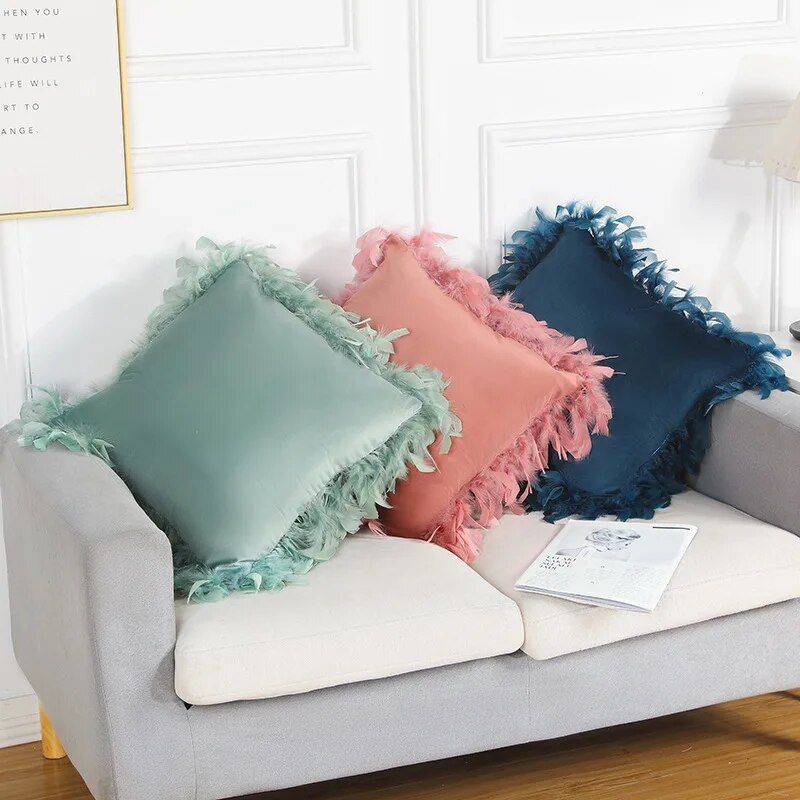 Luxurious Velvet Square Pillow Cover with Tassels Pillows & Pillow Cases