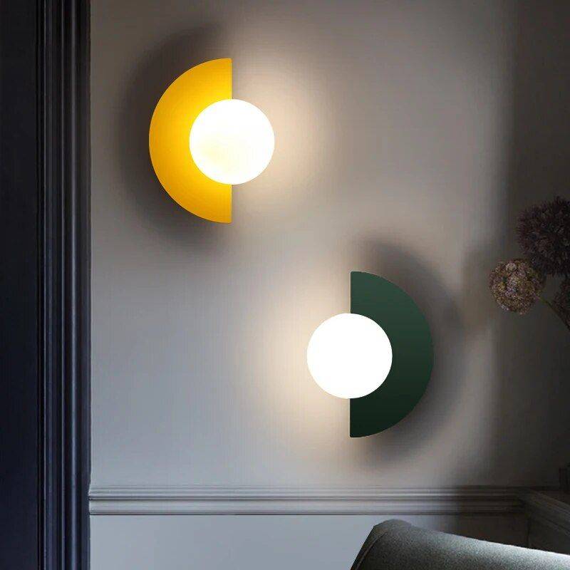 Modern Nordic Glass Ball LED Wall Sconce Storage Holders & Racks Shelves