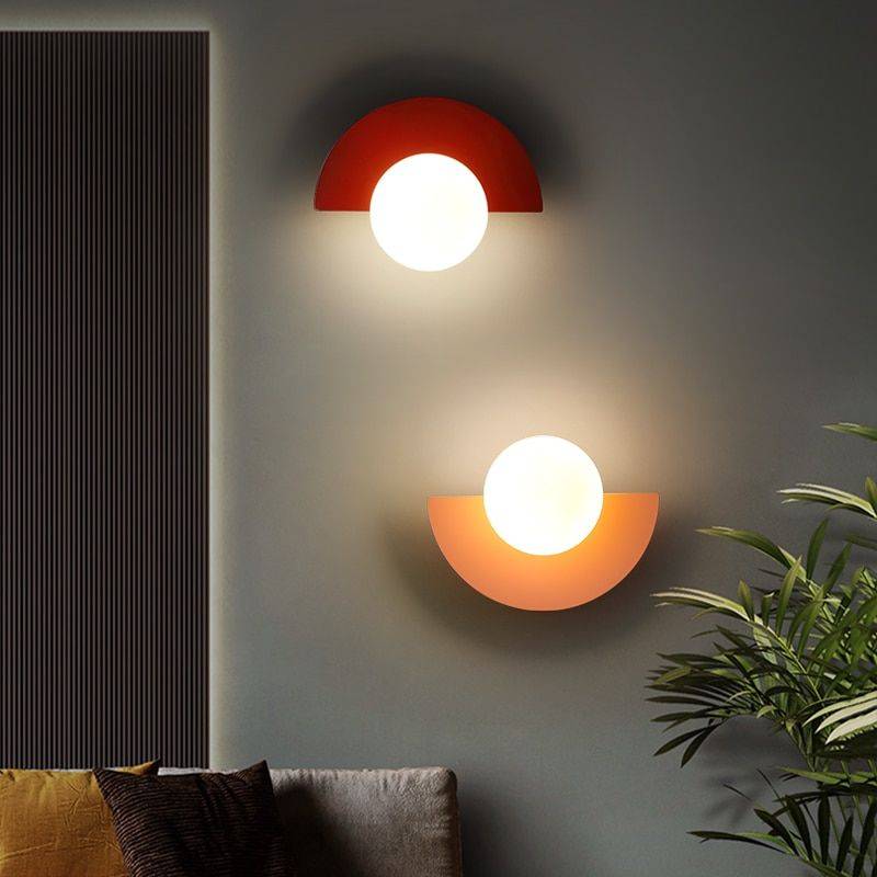 Modern Nordic Glass Ball LED Wall Sconce Storage Holders & Racks Shelves