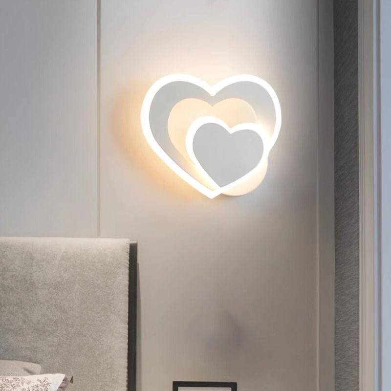 Modern Nordic LED Heart-Shaped Wall Lamp for Cozy Illumination Storage Holders & Racks Shelves