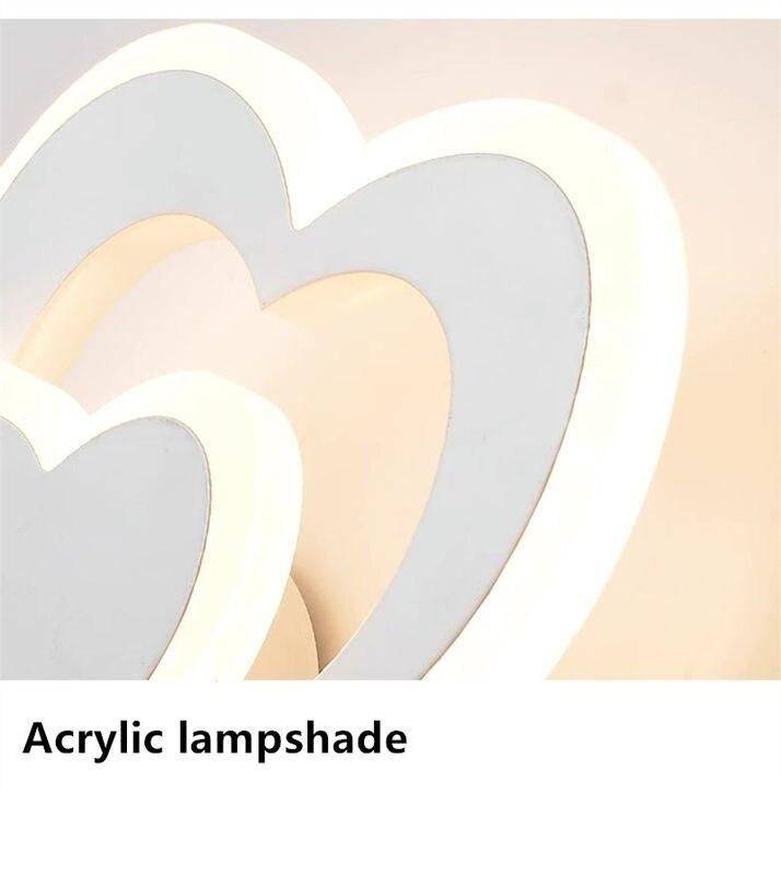 Modern Nordic LED Heart-Shaped Wall Lamp for Cozy Illumination Storage Holders & Racks Shelves