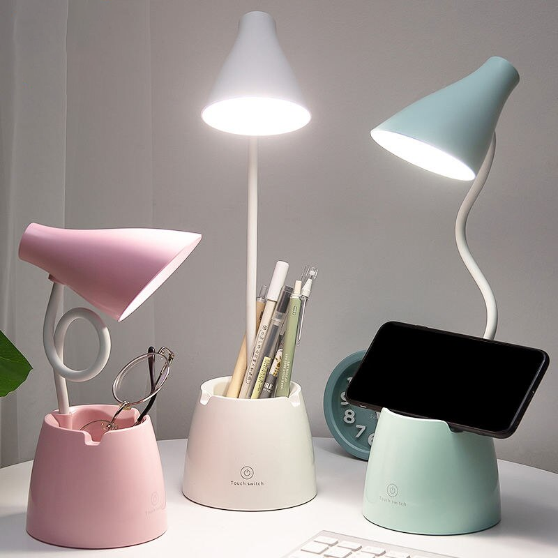 Multi-Functional LED Desk Lamp with Touch Dimmer and Pen Holder Storage Holders & Racks Shelves