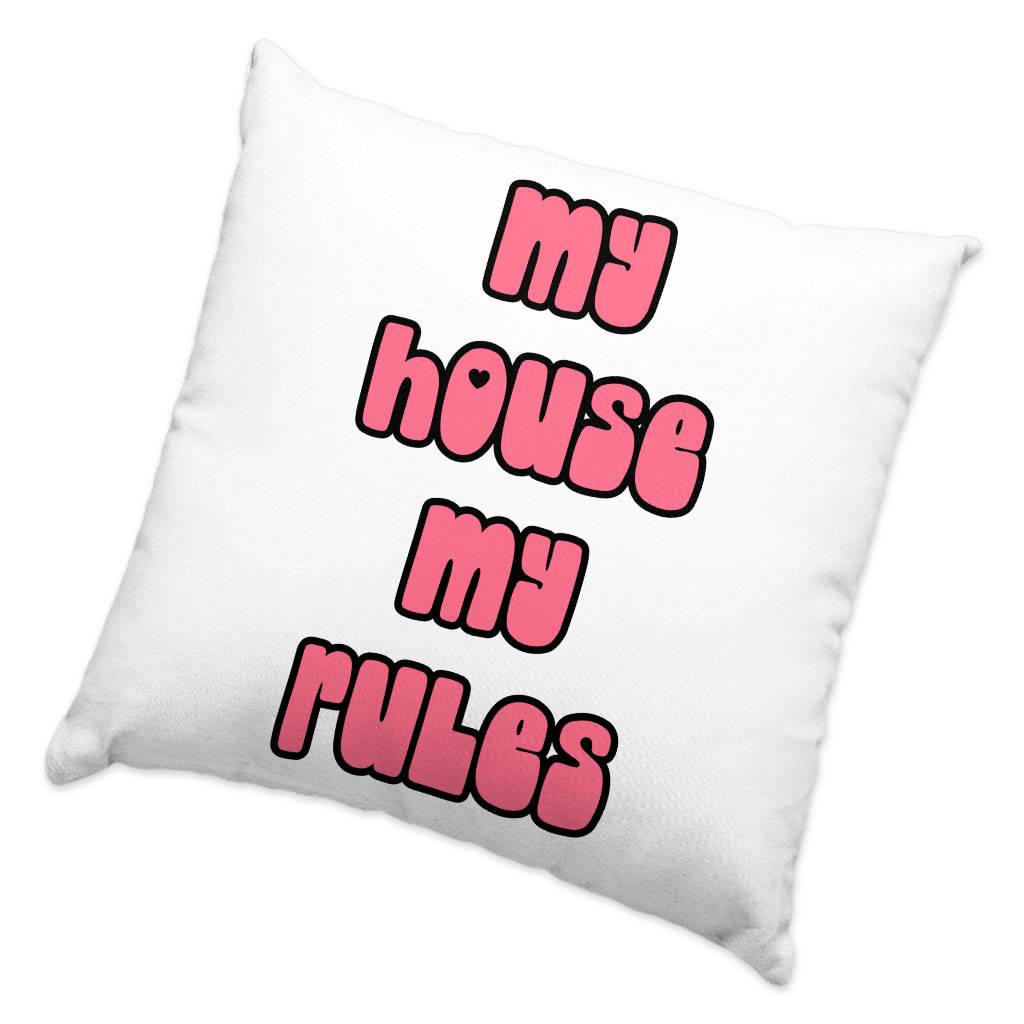 My House Rules Square Pillow Cases – Cute Pillow Covers – Best Design Pillowcases Pillows & Pillow Cases